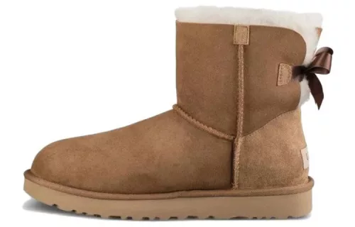 UGG Mini Bailey Bow II Chestnut (Women's) magas szárú sneaker – termékfotó, oldalnézet