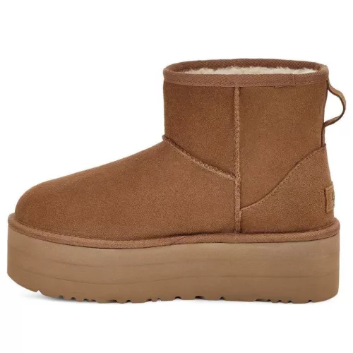 UGG Classic Mini Platform Boot Chestnut (Women's) magas szárú sneaker – termékfotó, oldalnézet