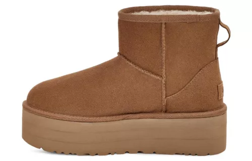 UGG Classic Mini Platform Boot Chestnut (Women's) magas szárú sneaker – termékfotó, oldalnézet