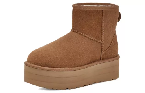 UGG Classic Mini Platform Boot Chestnut (Women's) magas szárú sneaker – termékfotó, oldalnézet