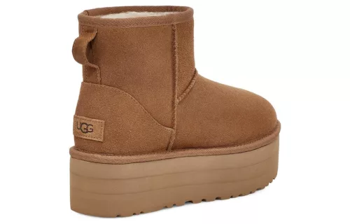 UGG Classic Mini Platform Boot Chestnut (Women's) magas szárú sneaker – termékfotó, oldalnézet