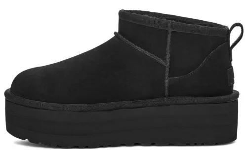 UGG Classic Ultra Mini Platform Boot Black (Women's) magas szárú sneaker – termékfotó, oldalnézet