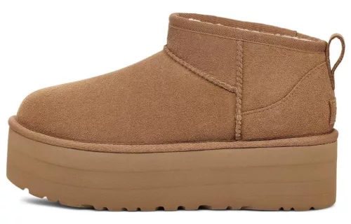 UGG Classic Ultra Mini Platform Boot Chestnut (Women's) magas szárú sneaker – termékfotó, oldalnézet