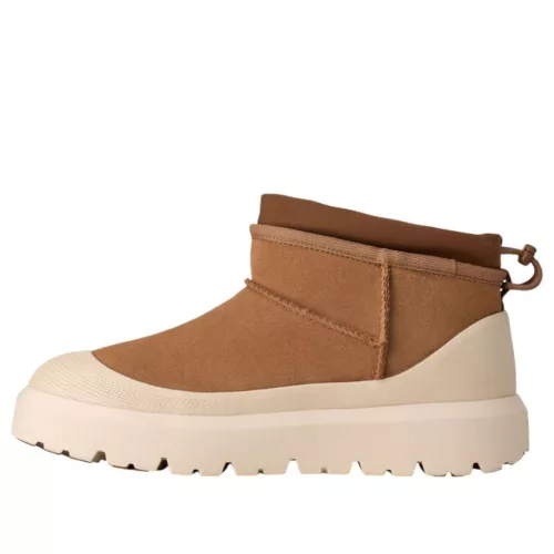 UGG Classic Ultra Mini Weather Hybrid Boot Chestnut Whitecap magas szárú sneaker – termékfotó, oldalnézet