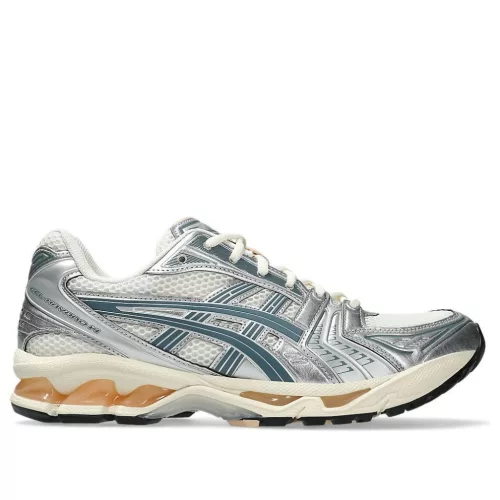 ASICS Gel-Kayano 14 Birch Pure Silver Teal Gold sneaker – termékfotó, oldalnézet