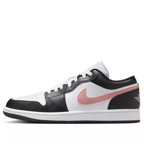 Jordan 1 Low Black Rust Pink alacsony szárú sneaker – termékfotó, oldalnézet