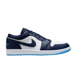 Jordan 1 Low Midnight Navy University Blue alacsony szárú sneaker – termékfotó, oldalnézet
