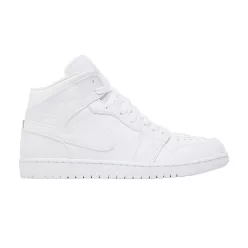 Jordan 1 Mid Triple White közepes szárú sneaker – termékfotó, oldalnézet