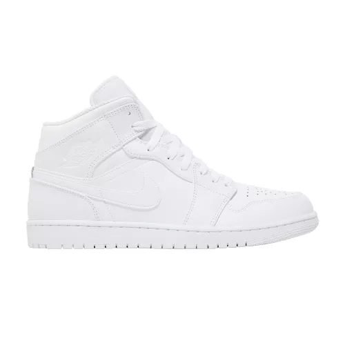 Jordan 1 Mid Triple White közepes szárú sneaker – termékfotó, oldalnézet