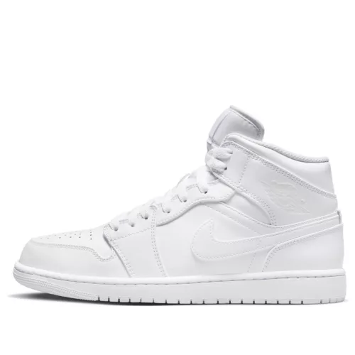 Jordan 1 Mid Triple White közepes szárú sneaker – termékfotó, oldalnézet
