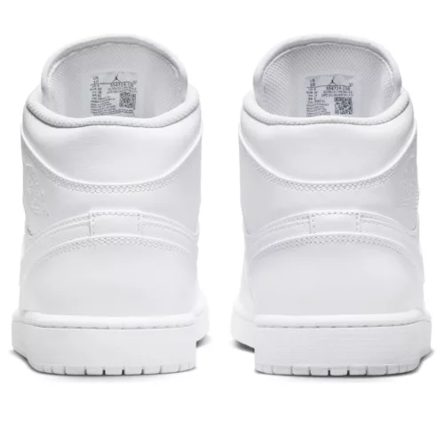 Jordan 1 Mid Triple White közepes szárú sneaker – termékfotó, oldalnézet