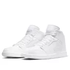 Jordan 1 Mid Triple White közepes szárú sneaker – termékfotó, oldalnézet