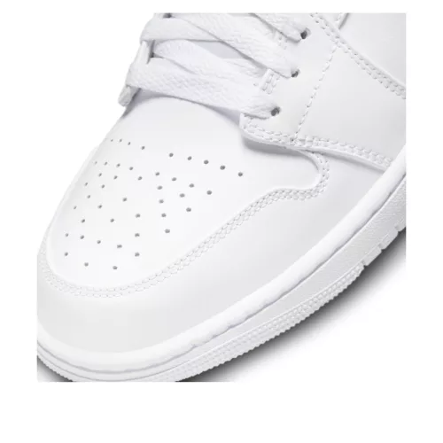 Jordan 1 Mid Triple White közepes szárú sneaker – termékfotó, oldalnézet