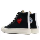 Converse Chuck Taylor All Star 70 Hi Comme des Garcons PLAY Single Heart Black magas szárú sneaker – termékfotó, oldalnézet