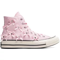 Converse Chuck 70 Hi Bow Studded Pink Frosting (Women's) magas szárú sneaker – termékfotó, oldalnézet