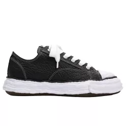   Maison Mihara Yasuhiro Peterson 23 OG Sole Monster Leather Low Black White férfi alacsony szárú utcai sneaker fekete fehér