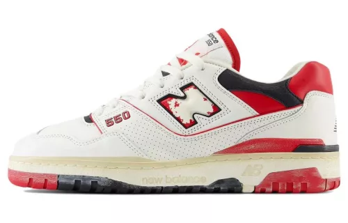 New Balance 550 Vintage Pack Team Red alacsony szárú sneaker – termékfotó, oldalnézet