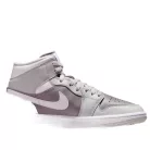 Jordan 1 Mid Photon Dust Atmosphere Grey (Women's) közepes szárú sneaker – termékfotó, oldalnézet