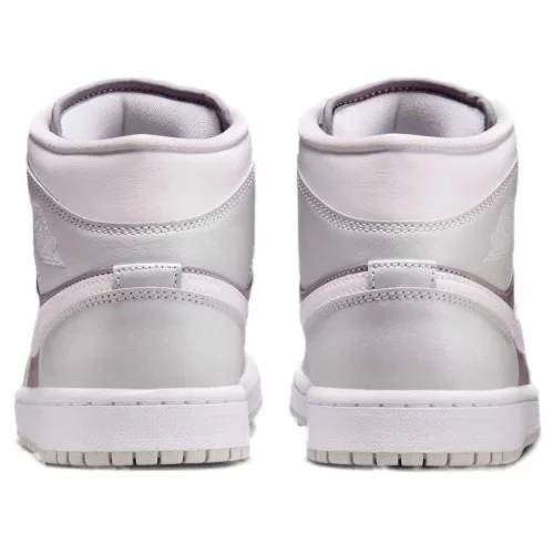 Jordan 1 Mid Photon Dust Atmosphere Grey (Women's) közepes szárú sneaker – termékfotó, oldalnézet