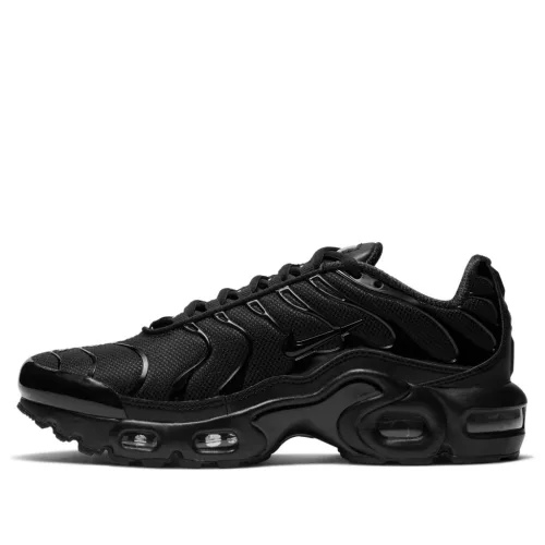 Nike Air Max Plus Triple Black (GS) alacsony szárú sneaker – termékfotó, oldalnézet