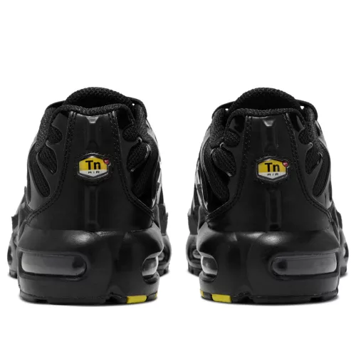 Nike Air Max Plus Triple Black (GS) alacsony szárú sneaker – termékfotó, oldalnézet