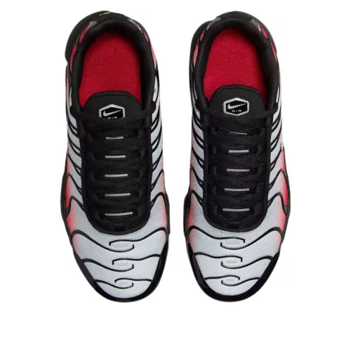 Nike Air Max Plus Pure Platinum University Red (GS) alacsony szárú sneaker – termékfotó, oldalnézet