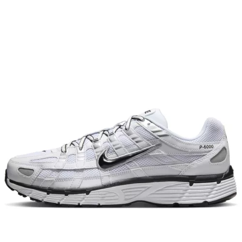 Nike P-6000 White Metallic Silver Black alacsony szárú sneaker – termékfotó, oldalnézet
