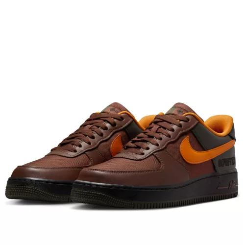 Nike Air Force 1 Low Gore-Tex Brown Bright Ceramic (Women's) alacsony szárú sneaker – termékfotó, oldalnézet