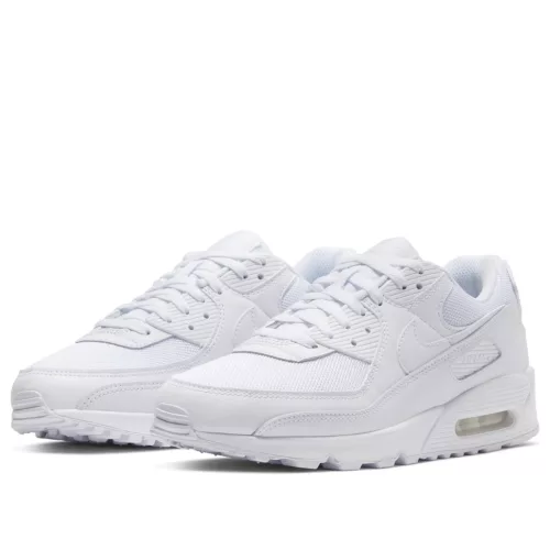 Nike Air Max 90 Recraft Triple White alacsony szárú sneaker – termékfotó, oldalnézet