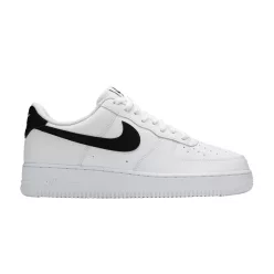 Nike Air Force 1 Low '07 White Black Pebbled Leather alacsony szárú sneaker – termékfotó, oldalnézet