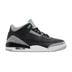 Jordan 3 Retro Green Glow alacsony szárú sneaker – termékfotó, oldalnézet