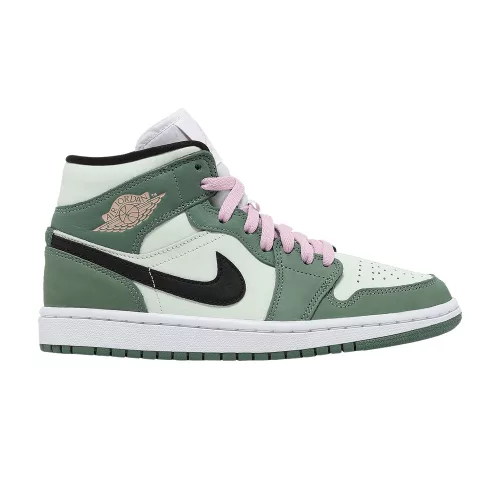 Jordan 1 Mid Dutch Green (Women's) közepes szárú sneaker – termékfotó, oldalnézet