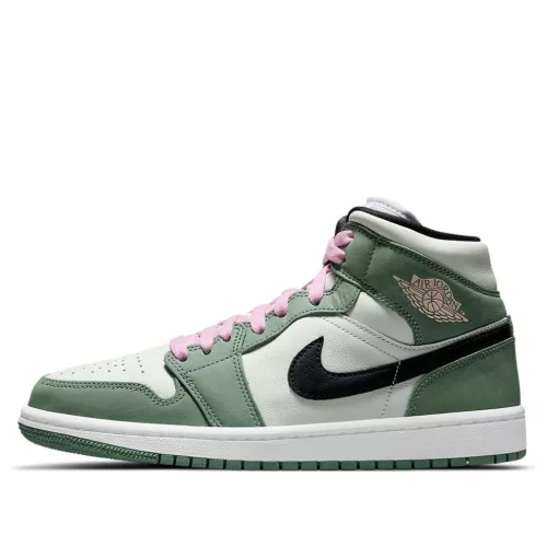 Jordan 1 Mid Dutch Green (Women's) közepes szárú sneaker – termékfotó, oldalnézet