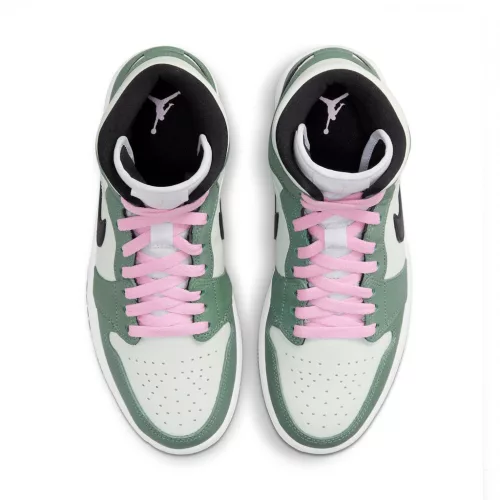 Jordan 1 Mid Dutch Green (Women's) közepes szárú sneaker – termékfotó, oldalnézet