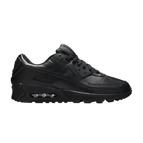 Nike Air Max 90 Leather Triple Black alacsony szárú sneaker – termékfotó, oldalnézet