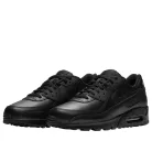 Nike Air Max 90 Leather Triple Black alacsony szárú sneaker – termékfotó, oldalnézet