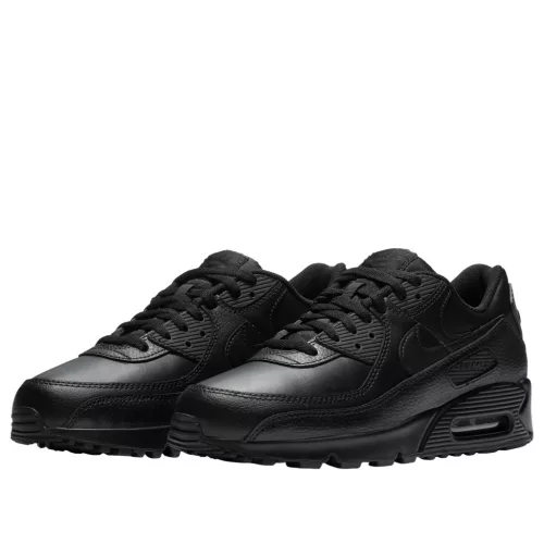 Nike Air Max 90 Leather Triple Black alacsony szárú sneaker – termékfotó, oldalnézet