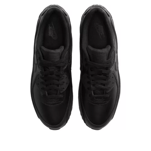 Nike Air Max 90 Leather Triple Black alacsony szárú sneaker – termékfotó, oldalnézet