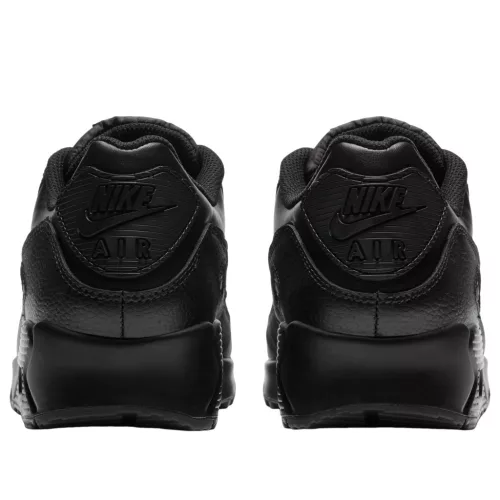 Nike Air Max 90 Leather Triple Black alacsony szárú sneaker – termékfotó, oldalnézet