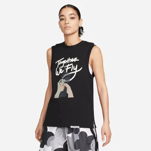 Nike Dri-FIT Standard Issue Women's Top Black/White – termékfotó, oldalnézet