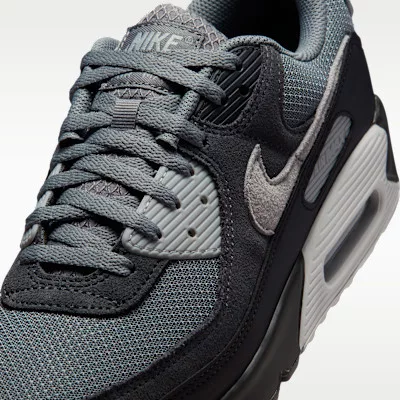 Nike Air Max 90 Smoke Grey Black Photon Dust férfi alacsony szárú utcai sneaker szürke