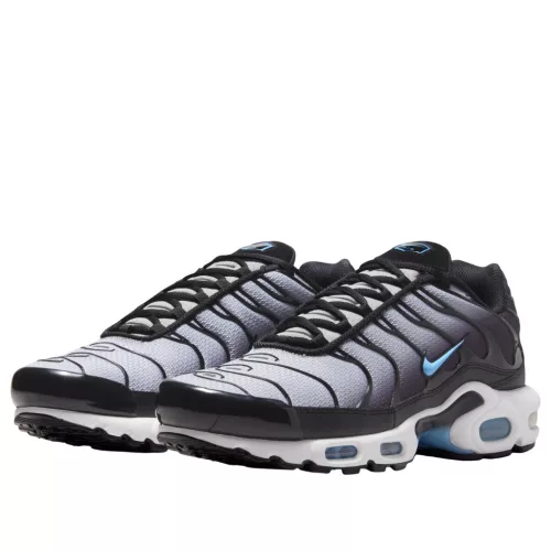 Nike Air Max Plus Black Light Smoke Grey férfi alacsony szárú utcai sneaker fekete szürke