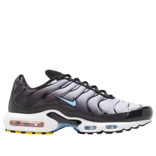 Nike Air Max Plus Black Light Smoke Grey férfi alacsony szárú utcai sneaker fekete szürke