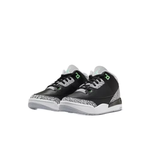Jordan 3 Retro Green Glow (PS) alacsony szárú sneaker – termékfotó, oldalnézet