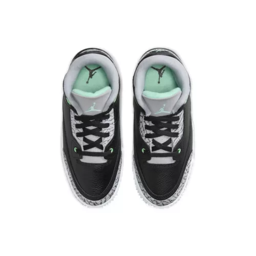 Jordan 3 Retro Green Glow (PS) alacsony szárú sneaker – termékfotó, oldalnézet
