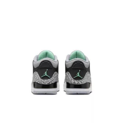 Jordan 3 Retro Green Glow (PS) alacsony szárú sneaker – termékfotó, oldalnézet
