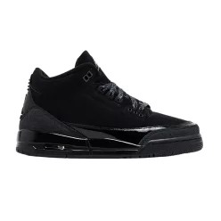 Jordan 3 Retro Black Cat (2025) (GS) alacsony szárú sneaker – termékfotó, oldalnézet