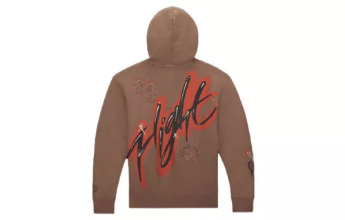 Travis Scott x Jordan Flight Graphic Hoodie Archaeo Brown – termékfotó, oldalnézet