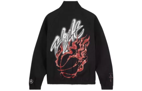 Travis Scott x Jordan Woven Jacket Black – termékfotó, oldalnézet