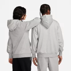Nike Standard Issue Men's Dri-FIT Full-Zip Basketball Hoodie Dark Grey Heather/Pale Ivory – termékfotó, oldalnézet